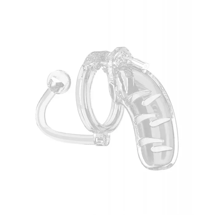 Shots Man Cage 4.5″ Cock Cage w/Plug 11 – Clear