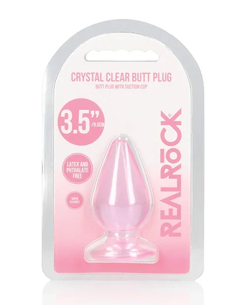 Shots RealRock Crystal Clear 3.5″ Anal Plug – Pink