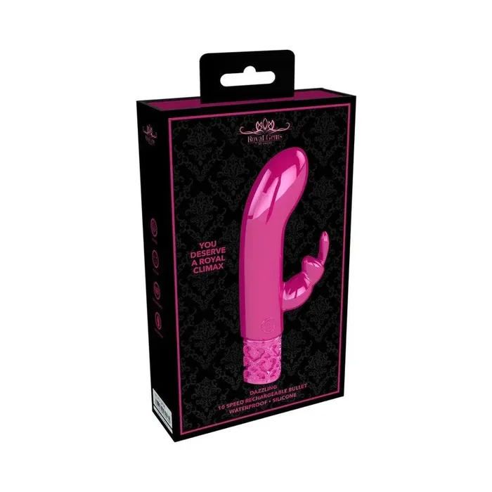 Shots Royal Gems Dazzling Rechargeable Silicone Miniature Rabbit Vibrator