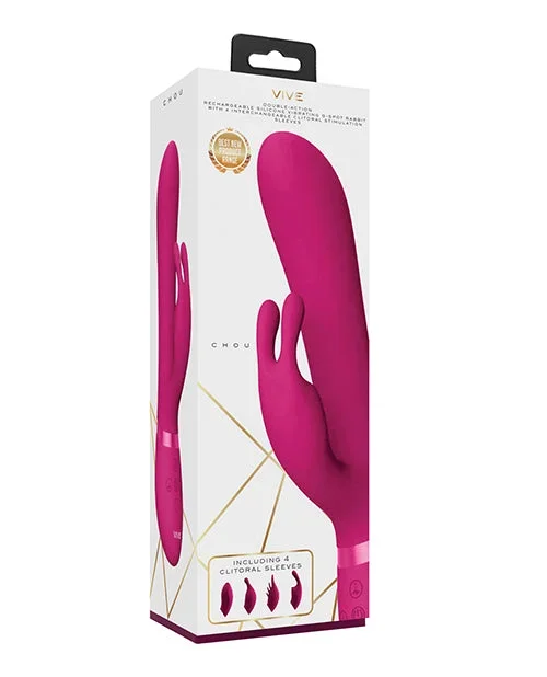 Shots Vive Chou G-Spot Rabbit w/Interchangeable Clitoral Attachments – Pink
