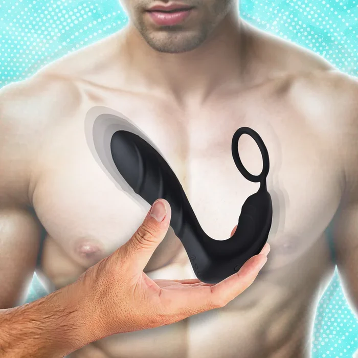 Silicone Prostate Vibrator and Strap with Remote Control