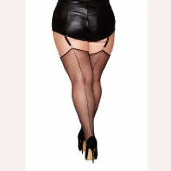 Silky Sheer Thigh Highs Black Q/s