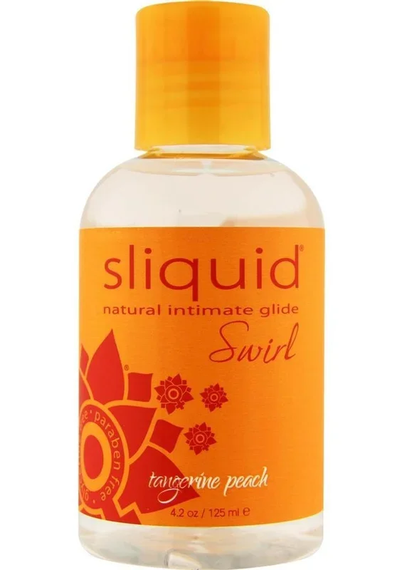 Sliquid Natural Intimate Glide Swirl Water Based Flavored Lubricant Tangerine Peach