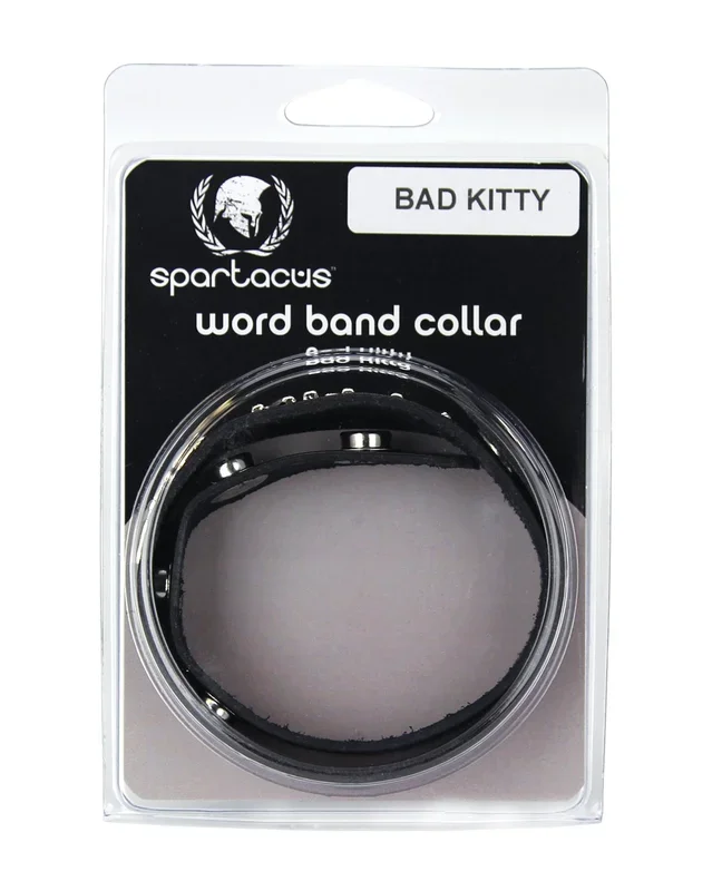 Spartacus Bad Kitty Premium Oil Tanned Leather Collar Black Adjustable