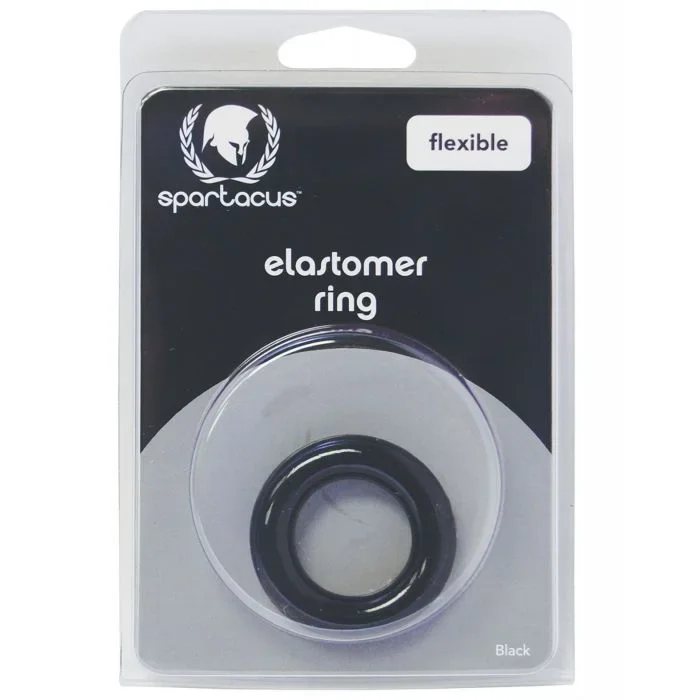 Spartacus Elastomer Relaxed Fit Cock Ring Black For Him Comfort