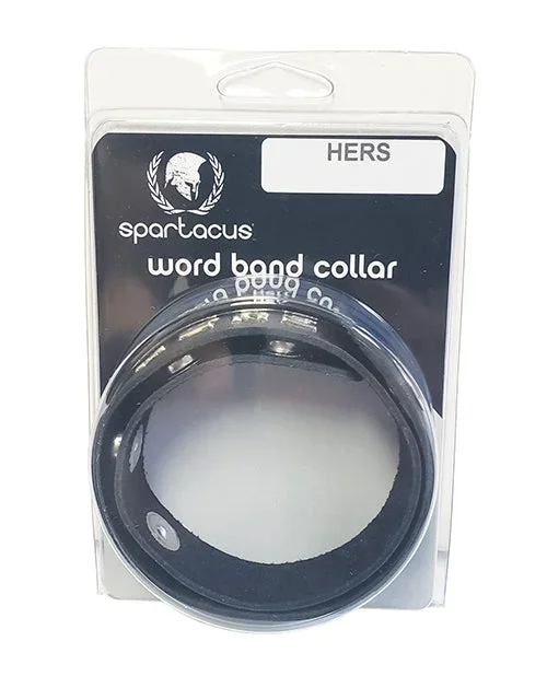 Spartacus HERS Leather Collar Black Adjustable 13.5 to 16.5 Inches