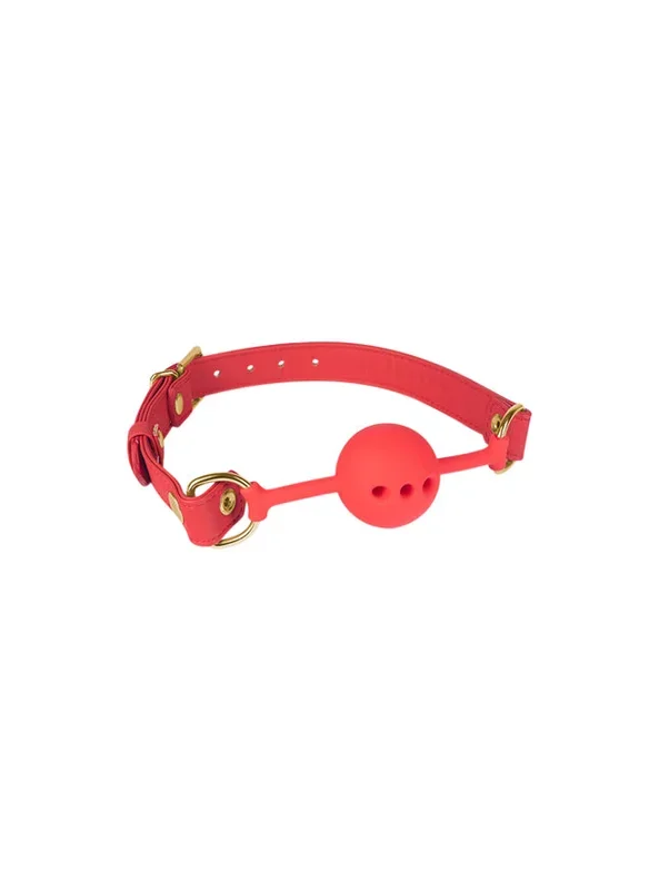 Spartacus Red Silicone Ball Gag With Vegan Leather Straps
