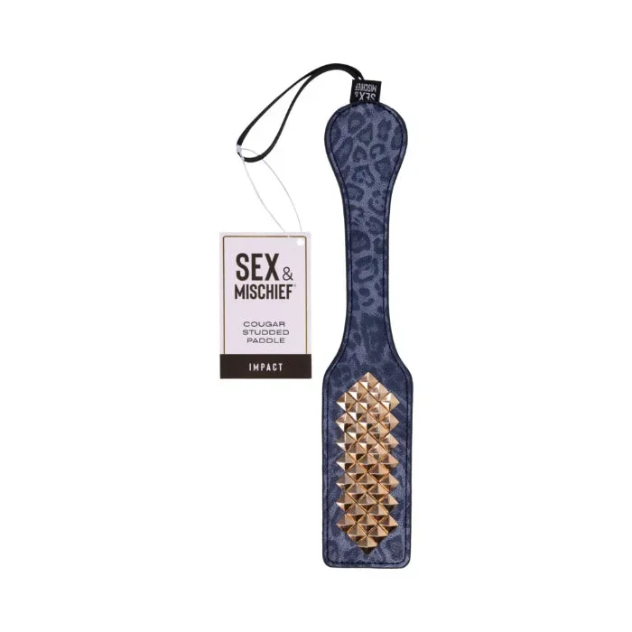 Sportsheets Sex & Mischief Cougar Studded Animal Print Paddle For Impact Play