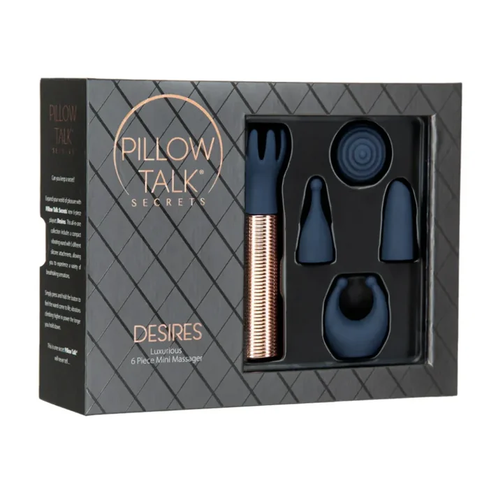 Swan Pillow Talk Secret DESIRES Rechargeable Bullet Vibrator & Attachment Heads | 6 Piece Set