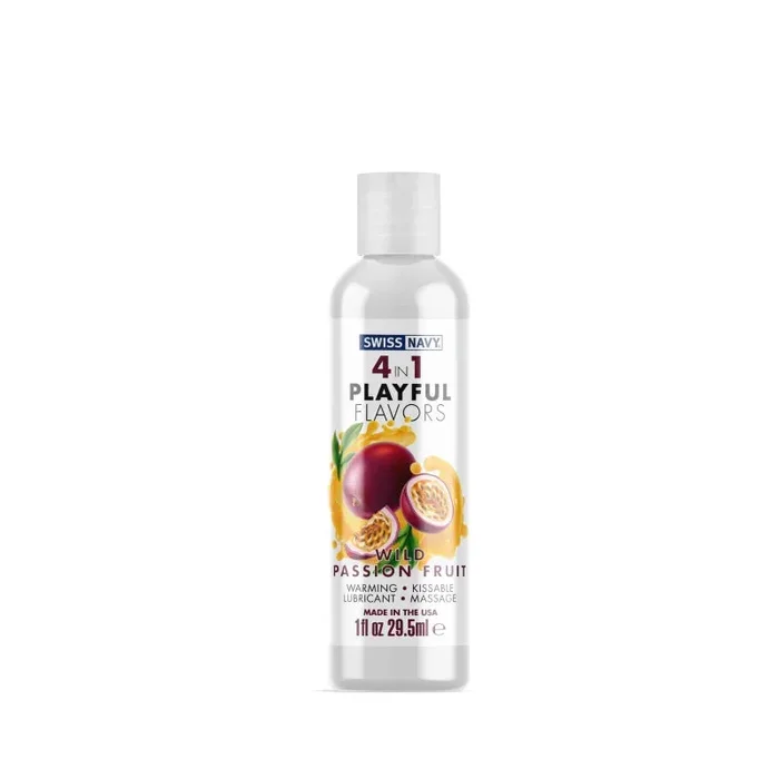 Swiss Navy 4-in-1 Playful Flavors – Wild Passion Fruit – 1 Fl. Oz.