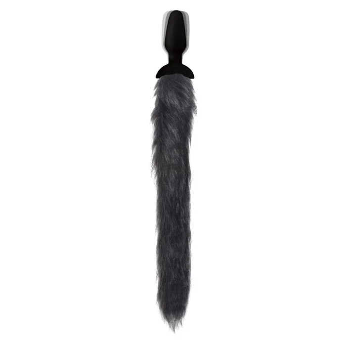 Tailz Grey Fox Tail Vibrating Butt Plug Grey
