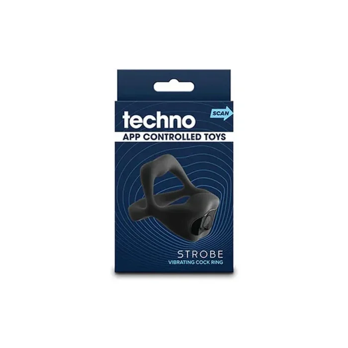 Techno – Strobe Vibrating Ring – Black
