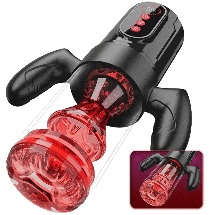 Terminator – Telescopic Rotating Male Masturbator – 9 Modes Sucking Thrusting with Handle
