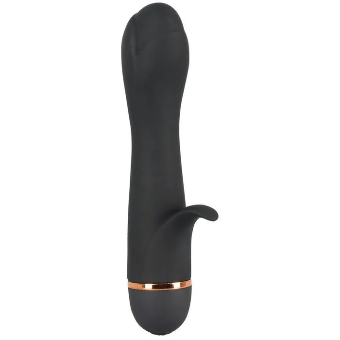Vibrator “Tulip” made of silicone – with clitoris stimulator 16.4 cm (black)