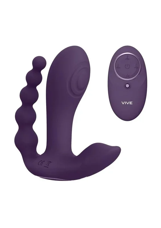 Vive Kata Rechargeable Silicone Pulse Wave and Vibrating Double Penetration Vibrator