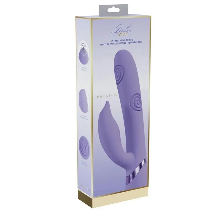 VIVE Pallina Rechargeable Silicone Triple Motor G-Spot VIbrating and Tapping Beads Clit Stimulator