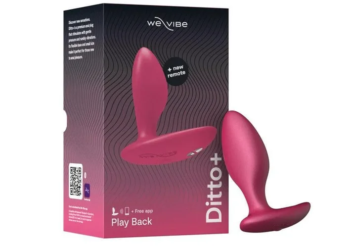 We-Vibe Ditto+ App Compatible Vibrating Rechargeable Silicone Butt Plug with Remote Control