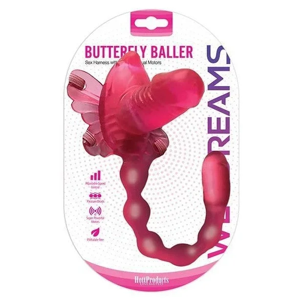 Wet Dreams Butterfly Baller Sex Harness W- Dildo & Dual Motors