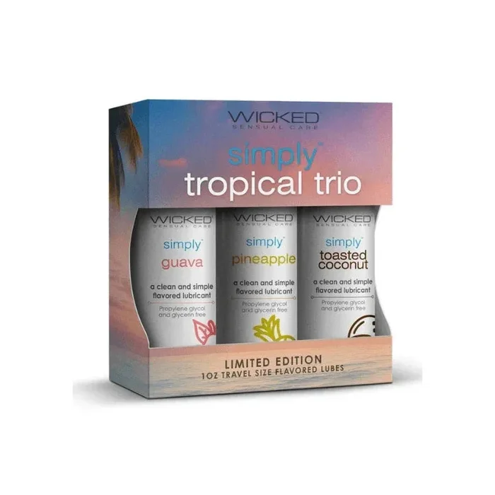 Wicked Simply Water-Based Tropical Trio Lubricant (3 – 1 oz Bottles)