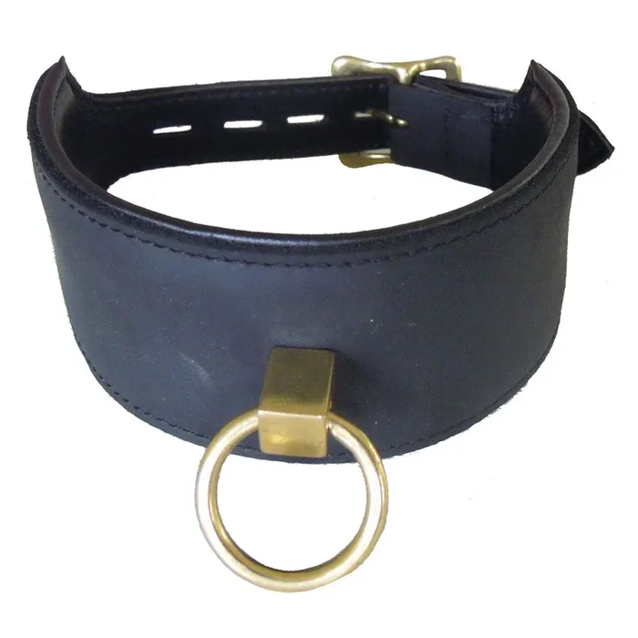 Wide Lockable Leather Collar