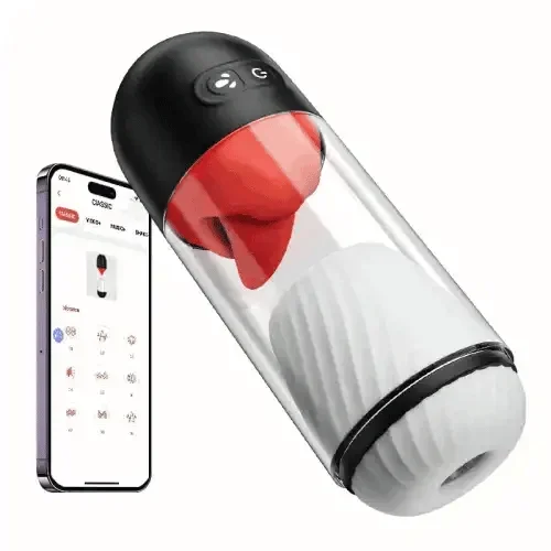 XR10: Waterproof Blowjob Simulator with App Control, 9 Vibration & Tongue Licking Modes,