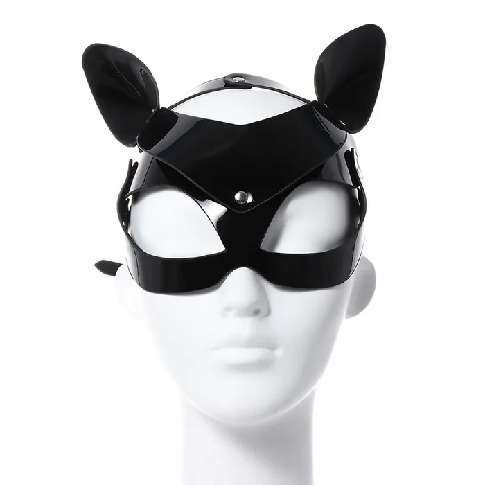 Yiwu Patent Faux Leather Half-Face Fox Mask