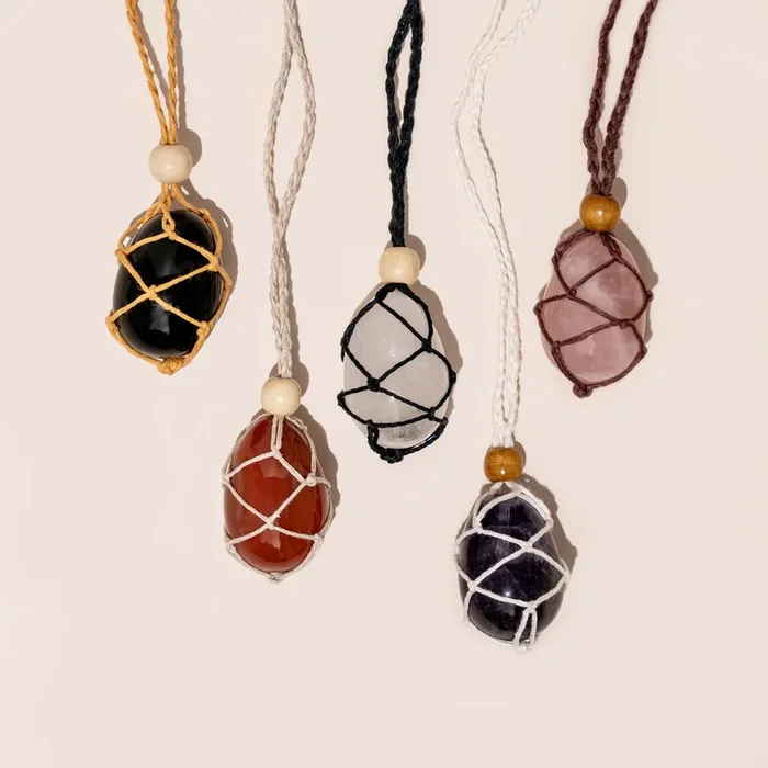 Yoni egg macrame necklaces
