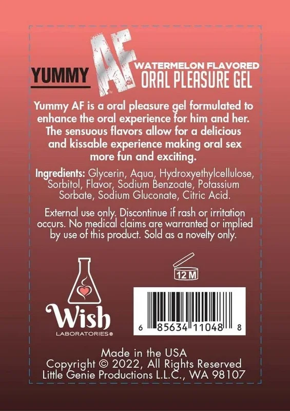 Yummy AF Oral Pleasure Flavored Gel – Watermelon