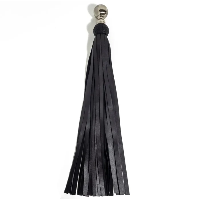 Zorba Leather Flogger With Round Metal Handle