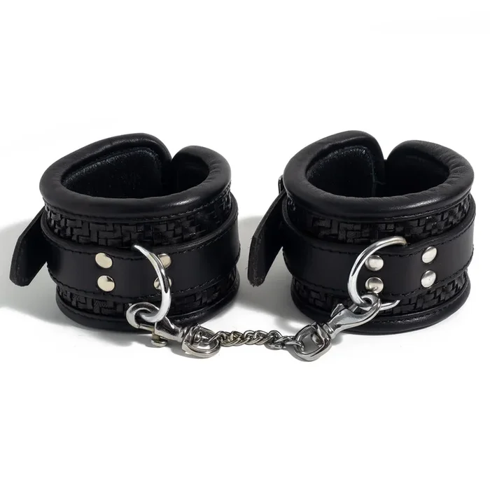 Zorba Lockable Woven Leather Wrist Cuffs