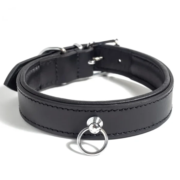 Zorba Padded Leather Collar With O-Ring